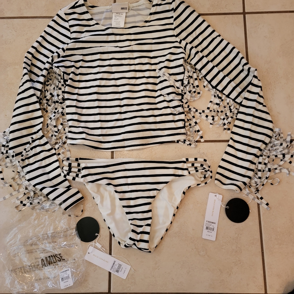 New Amuse Beach Vida Bling Serena Stripe 2 piece swimwear